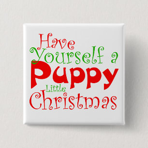 Bóton Quadrado 5.08cm Botão Feriado de Natal da Puppy