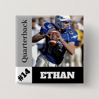 Bóton Quadrado 5.08cm Botão fotodesportivo personalizado / futebol por p