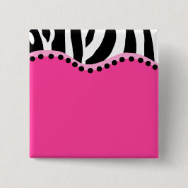 Bóton Quadrado 5.08cm Botão Funky da zebra