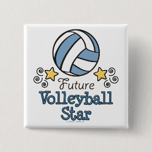 Bóton Quadrado 5.08cm Botão futuro da estrela do voleibol