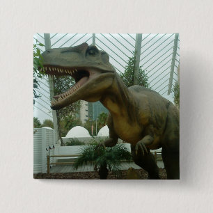 Bóton Quadrado 5.08cm Botão Giganotossauro Dinossauro