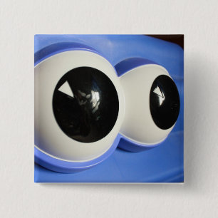 Bóton Quadrado 5.08cm Botão Googly-Eyed