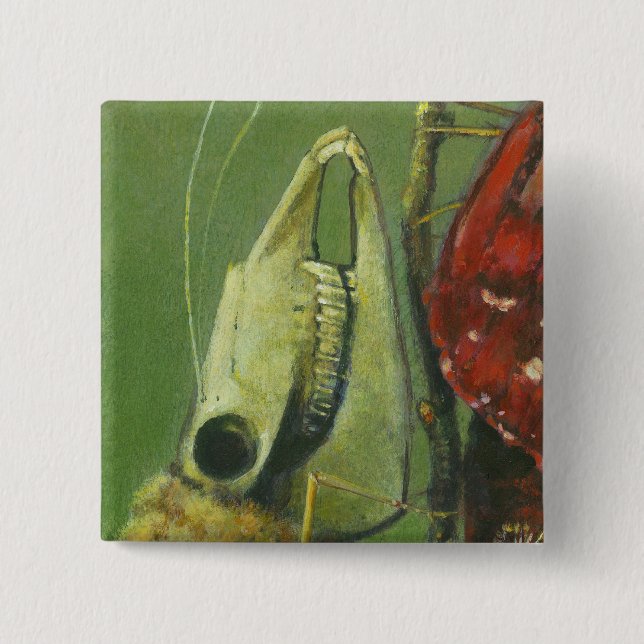 Bóton Quadrado 5.08cm Botão Gótico de Mama do Crânio (Frente)