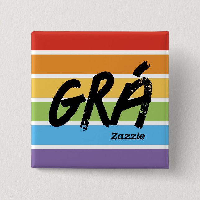 Bóton Quadrado 5.08cm Botão Grá da Zazzle (Frente)