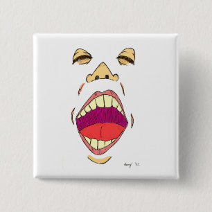 Bóton Quadrado 5.08cm Botão "Gritar"