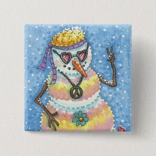 BÓTON QUADRADO 5.08CM BOTÃO GROOVY DO FERIADO DO NATAL DO SINAL DE PAZ