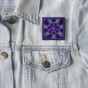 Bóton Quadrado 5.08cm Botão guarda-chuva roxo e corações .7