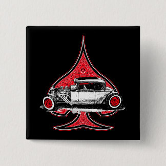 Bóton Quadrado 5.08cm Botão Hot Rod Espada