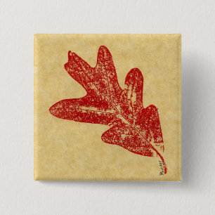 Bóton Quadrado 5.08cm Botão Impressões de Folha Natureza