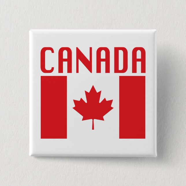 Bóton Quadrado 5.08cm Botão Indicador do Canadá (Frente)