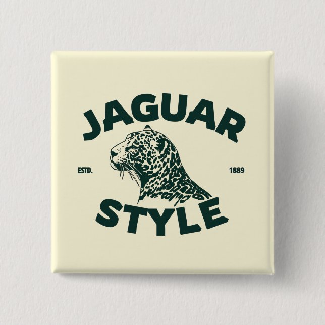 Bóton Quadrado 5.08cm Botão Jaguar (Frente)