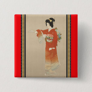 Bóton Quadrado 5.08cm Botão Japão