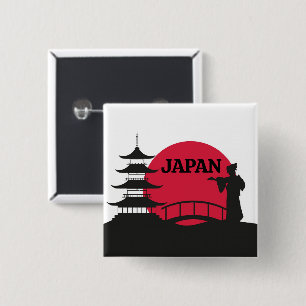 Bóton Quadrado 5.08cm Botão Japão