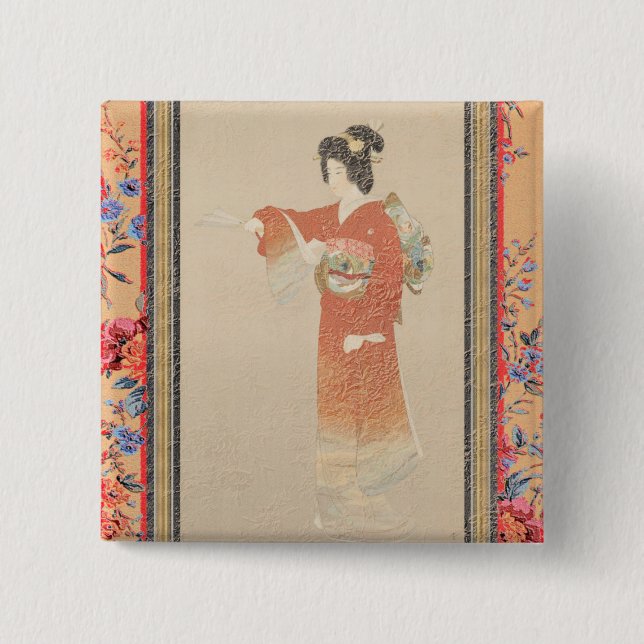 Bóton Quadrado 5.08cm Botão Japão (Frente)
