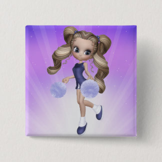 Bóton Quadrado 5.08cm Botão louro do cheerleader