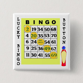 Bóton Quadrado 5.08cm Botão Lucky BINGO Botão Cartões Verdes