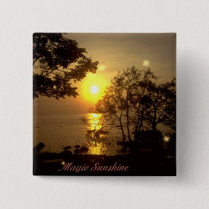 Bóton Quadrado 5.08cm Botão Magic Sunshine