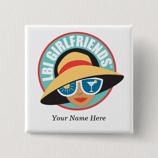 Bóton Quadrado 5.08cm Botão Magnético Wearable Quadrado LBIG (Frente)