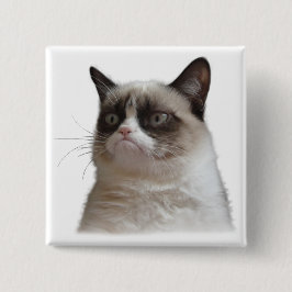 Bóton Quadrado 5.08cm Botão mal-humorado do brilho do gato