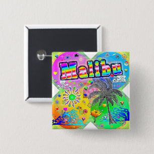 Bóton Quadrado 5.08cm Botão Malibu Quadro Seasons