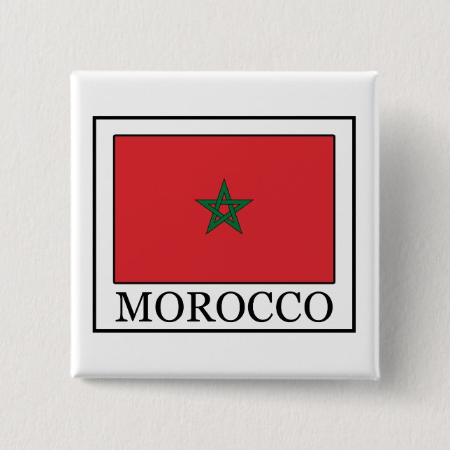 Bóton Quadrado 5.08cm Botão Marrocos (Frente)