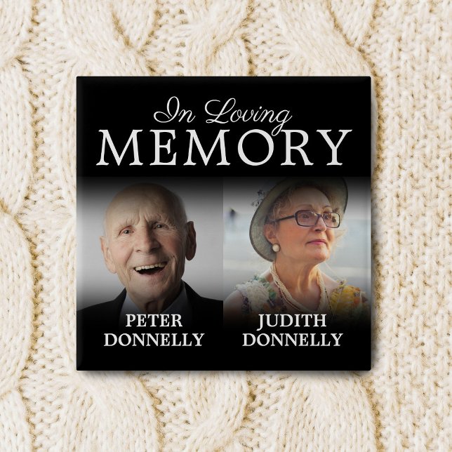 Bóton Quadrado 5.08cm Botão Memorial da Vida Dupla Celebração (Criador carregado)