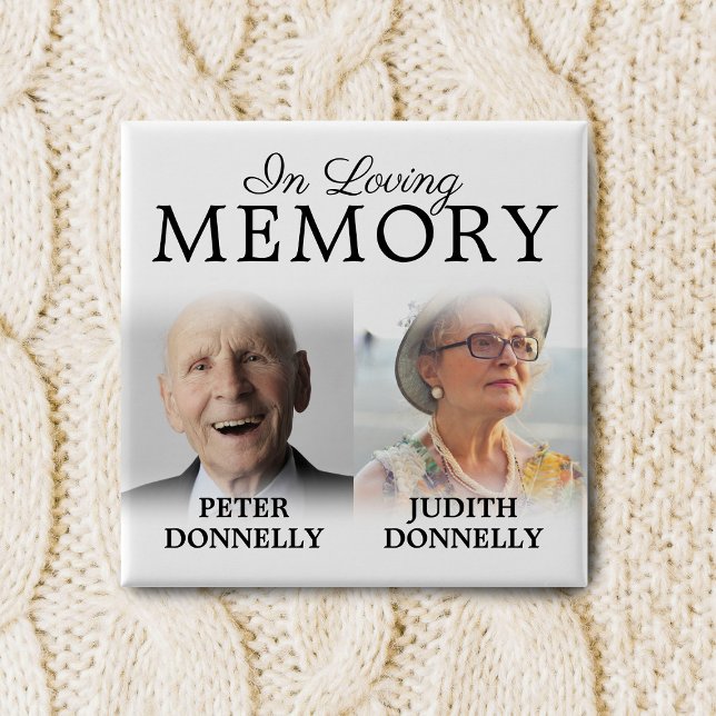 Bóton Quadrado 5.08cm Botão Memorial da Vida Dupla Celebração (Criador carregado)