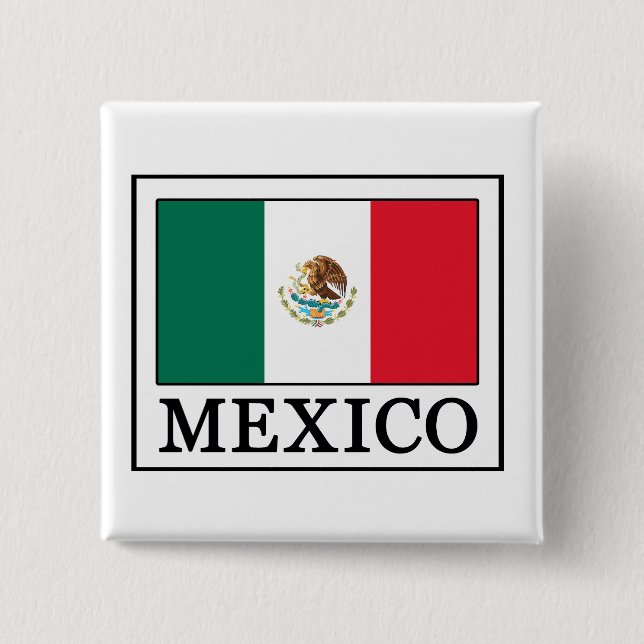 Bóton Quadrado 5.08cm Botão México (Frente)