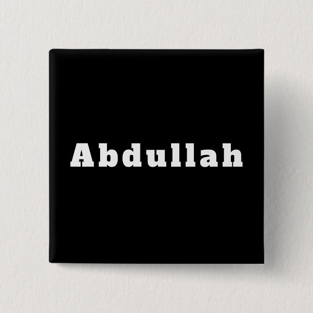 Bóton Quadrado 5.08cm Botão mit Namen Abdullah (Frente)