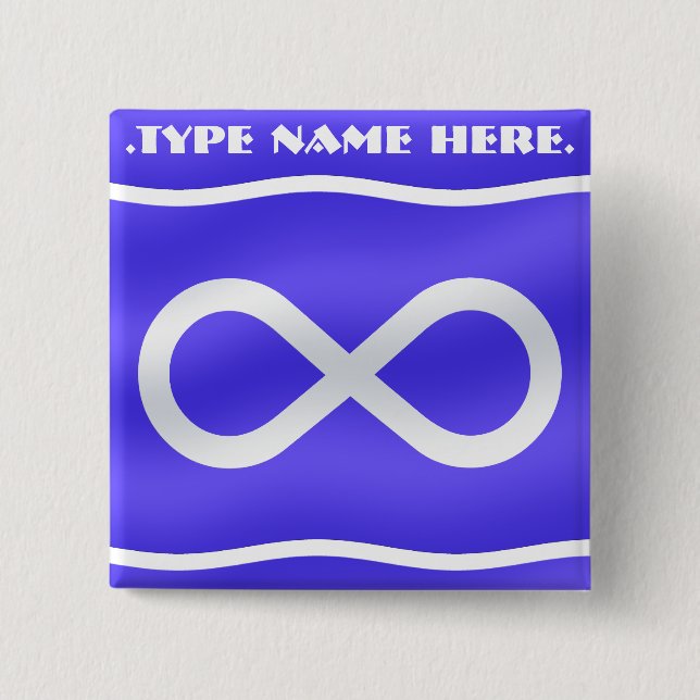 Bóton Quadrado 5.08cm Botão nativo da bandeira de Metis da arte do botão (Frente)