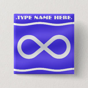 Bóton Quadrado 5.08cm Botão nativo da bandeira de Metis da arte do botão