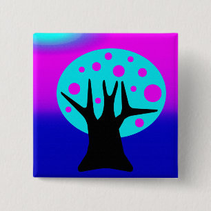 Bóton Quadrado 5.08cm Botão Neon Tree