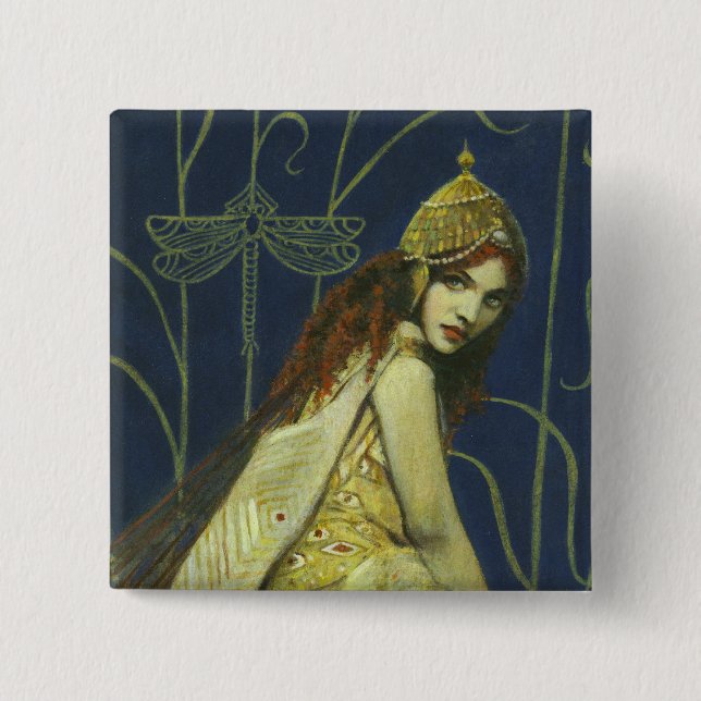 Bóton Quadrado 5.08cm Botão Ninfônico (Frente)