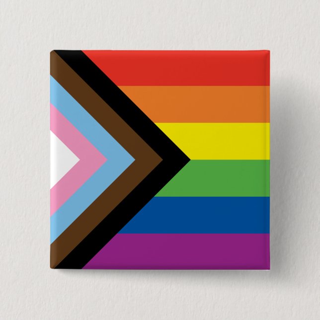 Bóton Quadrado 5.08cm Botão Orgulho de Progresso (Frente)