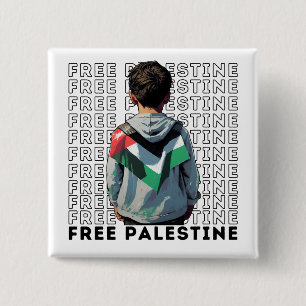 Bóton Quadrado 5.08cm Botão Palestina Livre