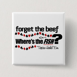 Bóton Quadrado 5.08cm Botão Peixe Poker