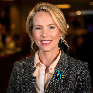 Bóton Quadrado 5.08cm Botão Perguntar-me Documento do Museu