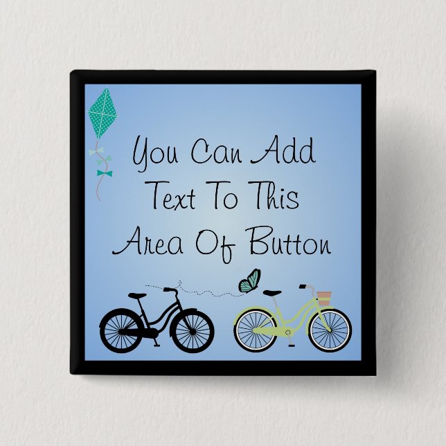 Bóton Quadrado 5.08cm Botão personalizado das bicicletas (Frente)