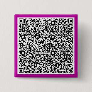 Bóton Quadrado 5.08cm Botão Personalizado de Código QR Personalizado Sua