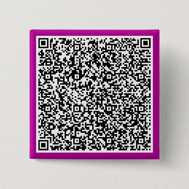 Bóton Quadrado 5.08cm Botão Personalizado de Código QR Personalizado Sua (Frente)
