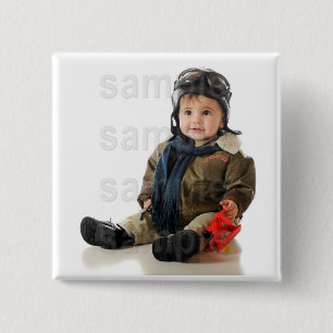 Bóton Quadrado 5.08cm Botão personalizado do aniversário da foto