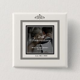 Bóton Quadrado 5.08cm Botão personalizável de aniversário de 50 anos bra