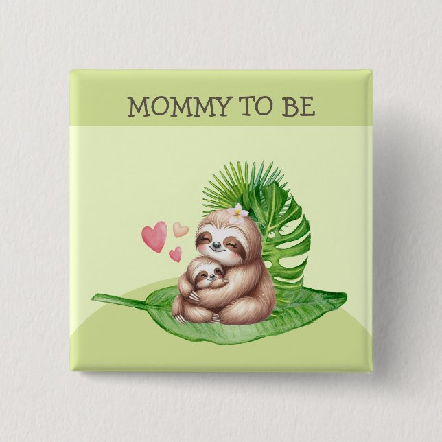 Bóton Quadrado 5.08cm Botão Personalizável do Chá de fraldas de Lama da  (Frente)