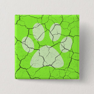 Bóton Quadrado 5.08cm Botão Pinback de impressão de pata verde rachada