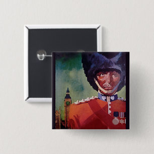 Bóton Quadrado 5.08cm Botão Poster de Londres