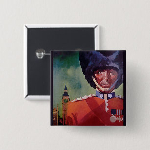Bóton Quadrado 5.08cm Botão Poster de Londres