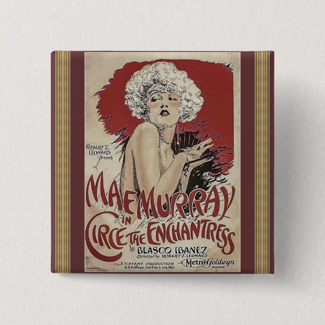 Bóton Quadrado 5.08cm Botão poster vintage (Frente)