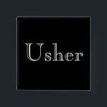 Bóton Quadrado 5.08cm Botão preto e branco formal do arrumador<br><div class="desc">Botão preto e branco formal do arrumador</div>