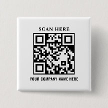Botão Promocional de Marca Comercial com Código QR