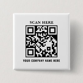 Bóton Quadrado 5.08cm Botão Promocional de Marca Comercial com Código QR